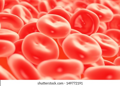 Blood Cells , SEM Of Red & White Blood Cells