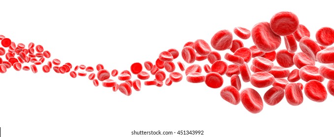 Blood cells wave on white background