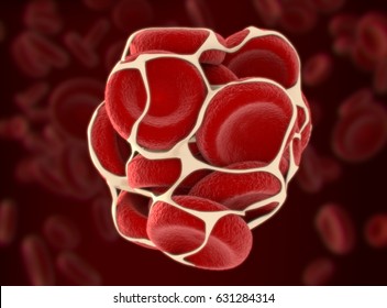 Blood Clot, Coagulation. 3D Illustration.