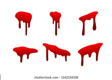 Dripping Blood Red Paint Ketchup Scary Stock Vector (Royalty Free ...