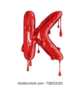 Blood Font Halloween Horror Letter K