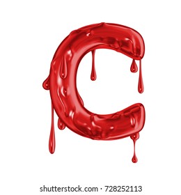 Blood Font Halloween Horror Letter C