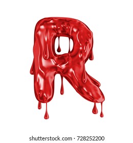 Blood Font Halloween Horror Letter R