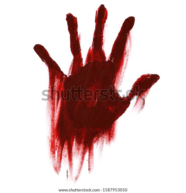 Blood Handprint Smudges Horror Isolated On Stock Illustration ...