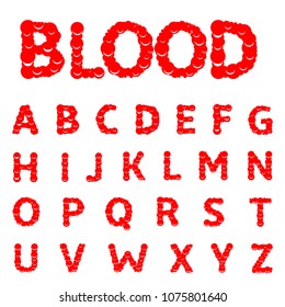 Blood Letters Alphabet. Red Font