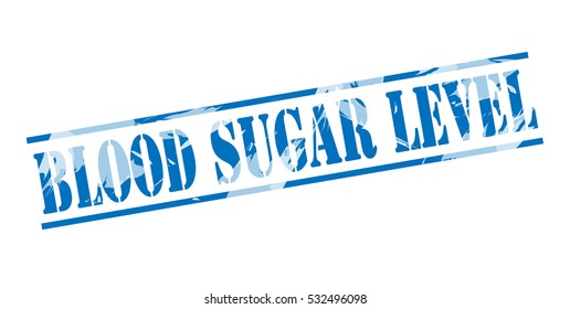 blood sugar test blue stamp on white background