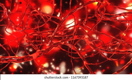 Blood Vessels, Circulatory System, Arteries.
3d Rendering.