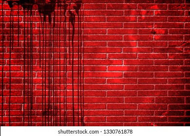 Bloody Brick Wall Dark Horror Content Stock Illustration 1330761878