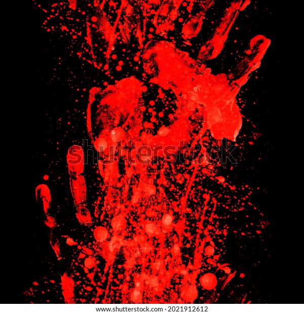 Bloody Handprints Blood Stains Splashes Halloween Stock Illustration ...