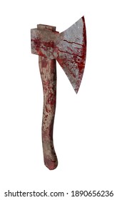 Bloody Hatchet 3D Illustration On White Background