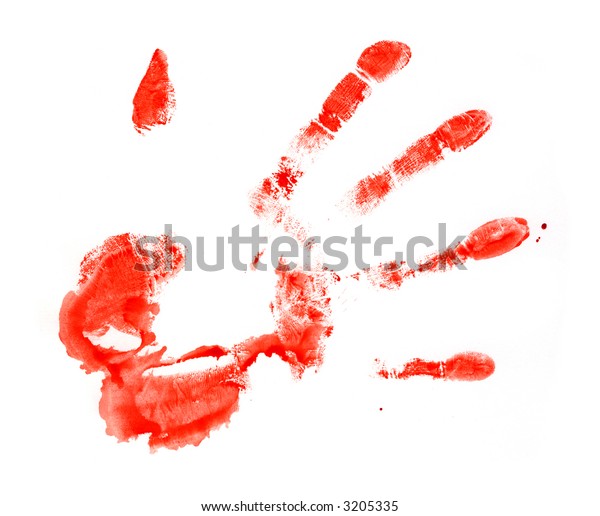 その人の手による血だらけの指紋 画像は白い背景に分離され 配置されます のイラスト素材