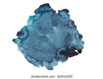 Blot painted with watercolors isolated on a white background