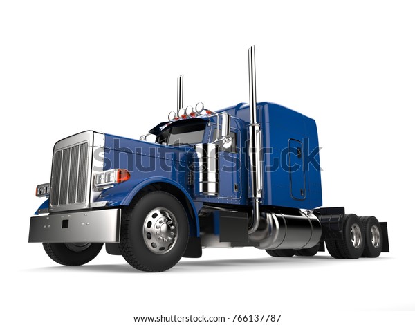 Blue 18 Wheeler Truck No Trailer Stock Illustration 766137787