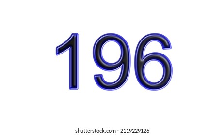 Blue 196 Number 3d Effect White Stock Illustration 2119229126 ...