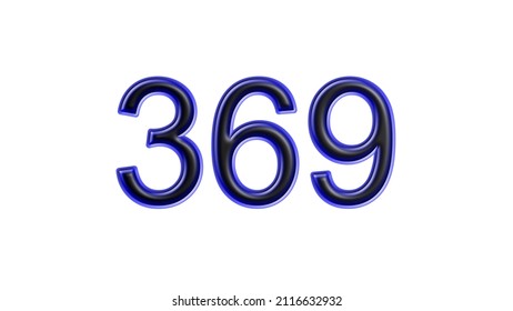 Blue 369 Number 3d Effect White Stock Illustration 2116632932 