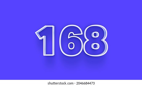 Blue 3d Number 168 Isolated On Stock Illustration 2046684473