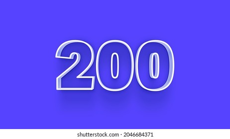 blue 3d number 200 isolated on blue background coupon 200 3d numbers rendering discount collection for your unique selling poster, banner ads, Christmas, Xmas sale and more