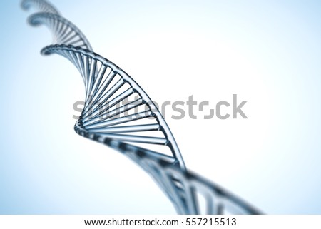 Blue abstract background . DNA molecule with X chromosomes