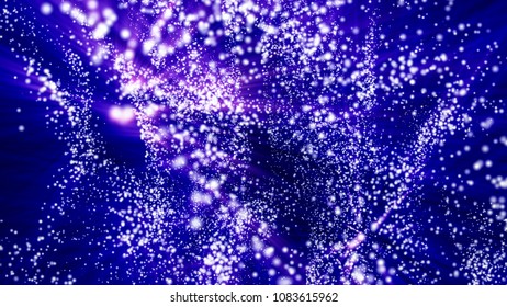 blue abstract background. rendering glowing particles