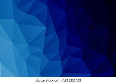 Blue Abstract Geometric Triangular Low Poly Style Illustration Graphic Background.