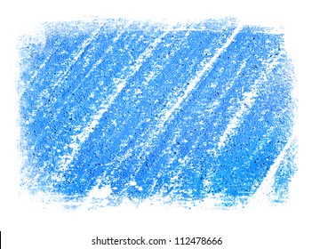 Blue abstract hand painted background texture with grungy weathered border