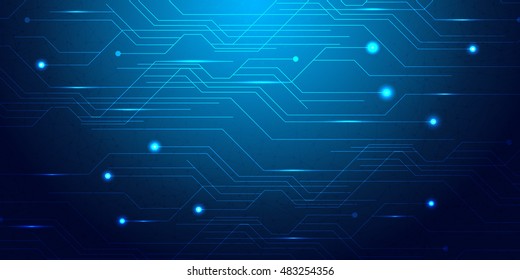 Blue Abstract Mesh Background - Circles, Lines And Lightening Shapes Illusrtated.