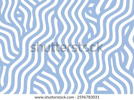 Blue abstract noodle pattern. Flat wave texture background