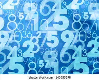 Blue Abstract Numbers Background