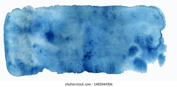 Blue Abstract Watercolor Stain Background