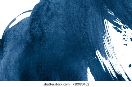 Blue Abstract Watercolor Stroke Design On Paper