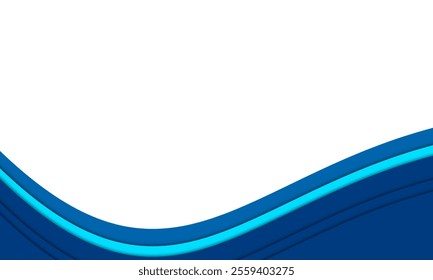 Blue abstract wave border line certificate template. Swoosh elegant halftone futuristic graphic modern curve with shadows. - Powered by Shutterstock