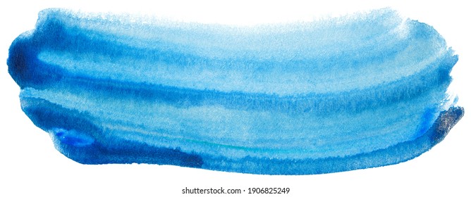 Blue Acrylic Stain With Texture On A White Background. Paint Smear