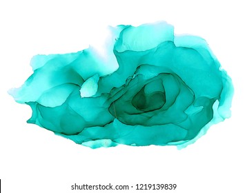 Blue Alcohol Ink Abstract Hand Painted Background