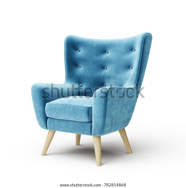 Blue Armchair Isolated On White 3d Stock Illustration 782814868 ...