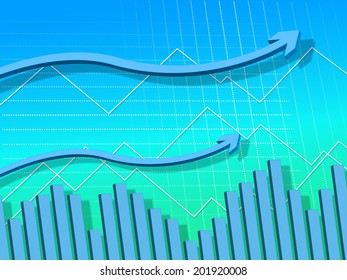 Blue Arrows Background Meaning Graph Upwards And Growth 