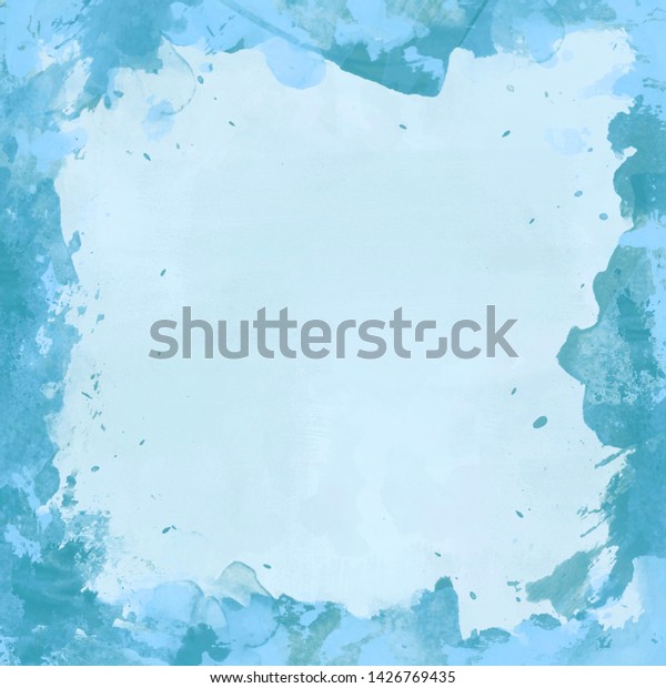 Blue Baby Boy Watercolor Paint Pattern Stock Illustration 1426769435