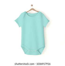 Blue Baby Onesie Isolated Mockup 3d Rendering