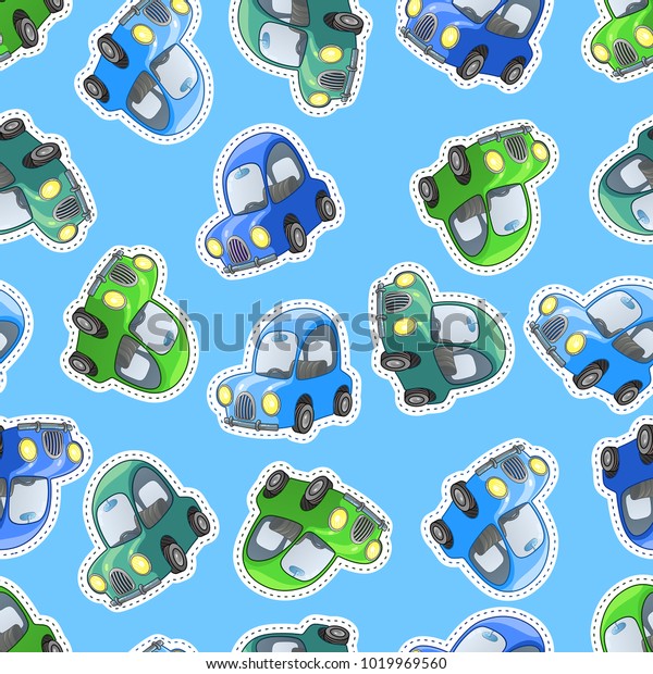 blue background with cartoon
cars