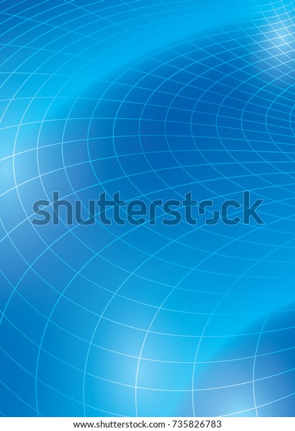 Blue Background Curved Grid Template Flyer Stock Illustration