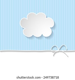 blue background with a frame in the shape of a cloud