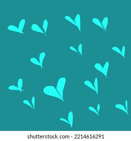 Blue Background With Blue Heart Pattern, Blue Abstract Heart Pattern