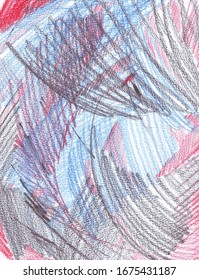 blue background of multicolored strokes