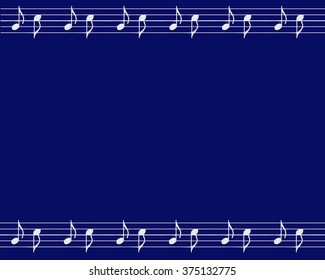 Blue Background With Music Notes.