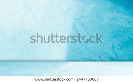 Blue Background for Presentation Abstract Studio Cyan Template Business Kitchen House Table Building Light Spaec Wall Interior Room Plant Shadow Window Desk Floor Bar Concrete Gradien Stone Podium
