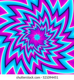 Blue background with purple flower (motion illusion)