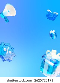 Blue background summer event template image