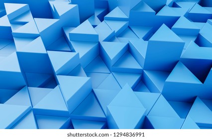 blue background with triangles - 3d rendering 