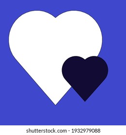 Blue Background With Two Hearts