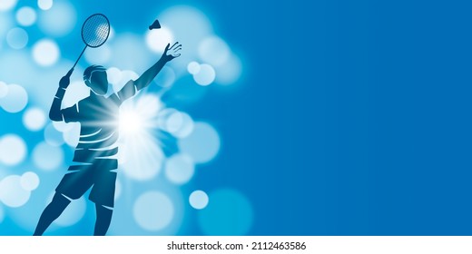 Blue Badminton Sport Background Graphic Stock Illustration 2112463586