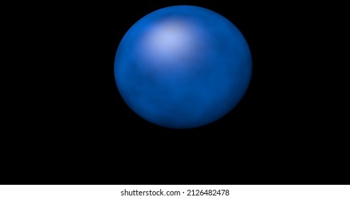 The Blue Ball Bounces Hypnotically On A Black Background 3d. Shock-absorbing Elastic Abstract Ball With Constant Jump Movement. 